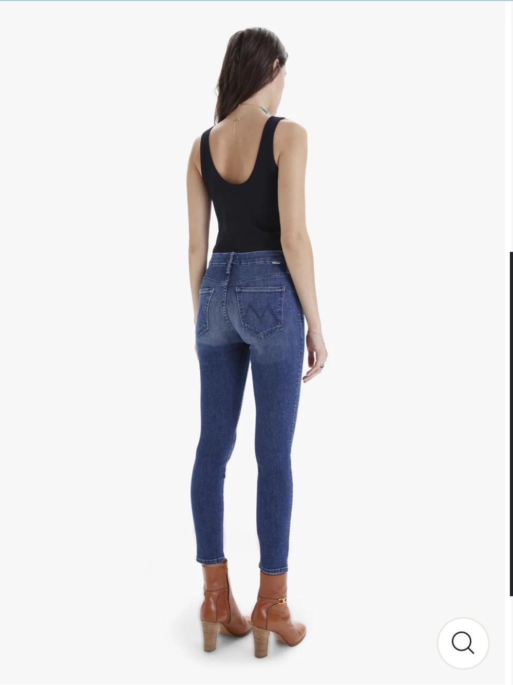 MOTHER High-Waisted Looker Skinny Jeans in Getalongs Blue